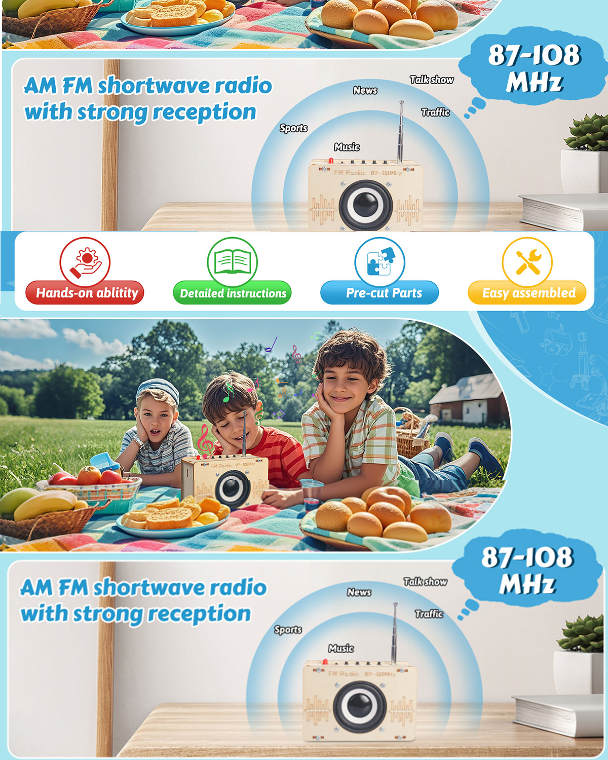 STEM DIY FM Radio Kit – Electronic Circuit Building Project for Kids & Teens