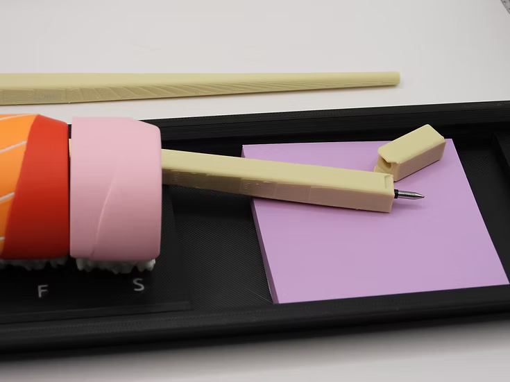 Sushi Smart Organizer – 7-Piece Weekly Pill Holder with Chopstick Pens & Sticky Notes