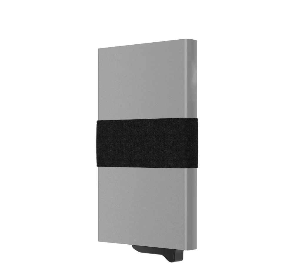 RFID Blocking Wallet – Slim Aluminum Card Holder with Carbon Fiber Cash Strap