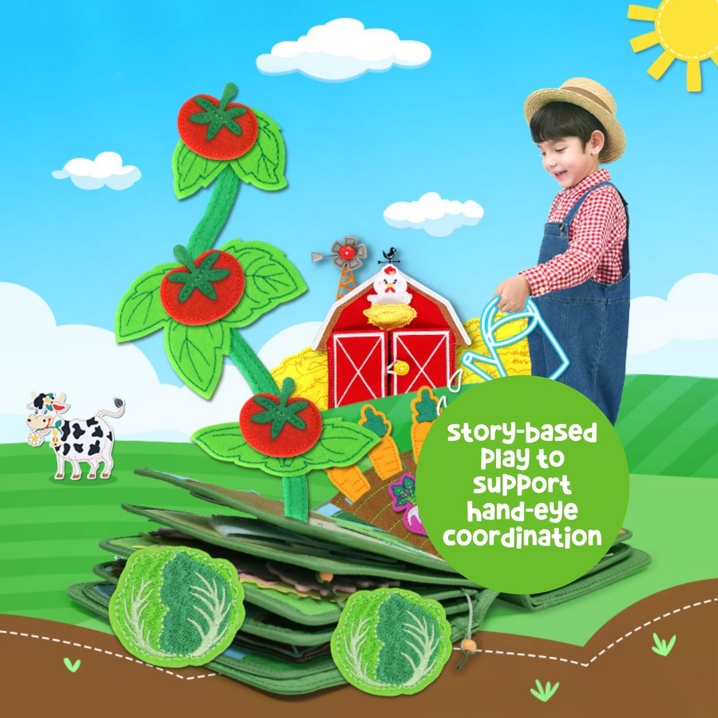 Busy Farm Adventure ā Educational Cloth Book for Kids
