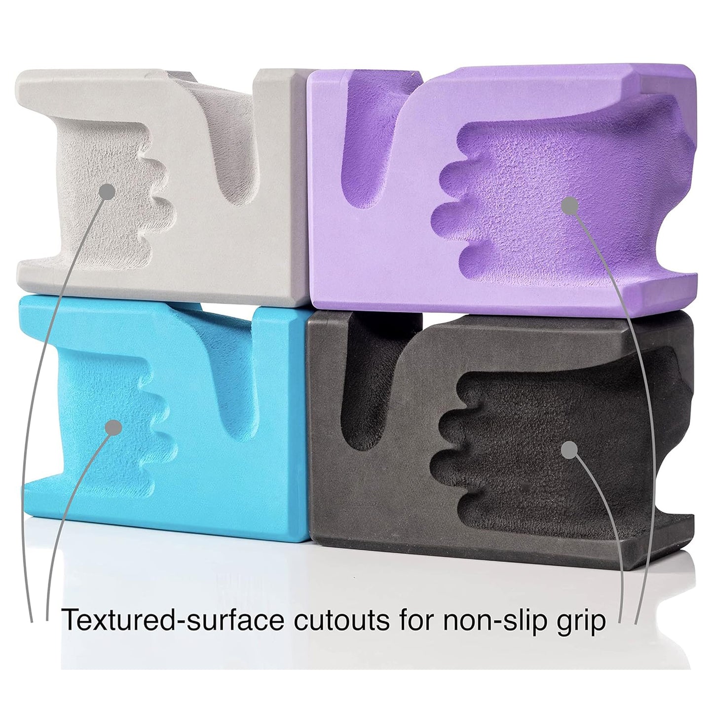 Yoga Blocks 2-Pack | Wrist Relief Hand-Shaped Yoga Bricks | EVA Non-Slip Yoga Support Tool