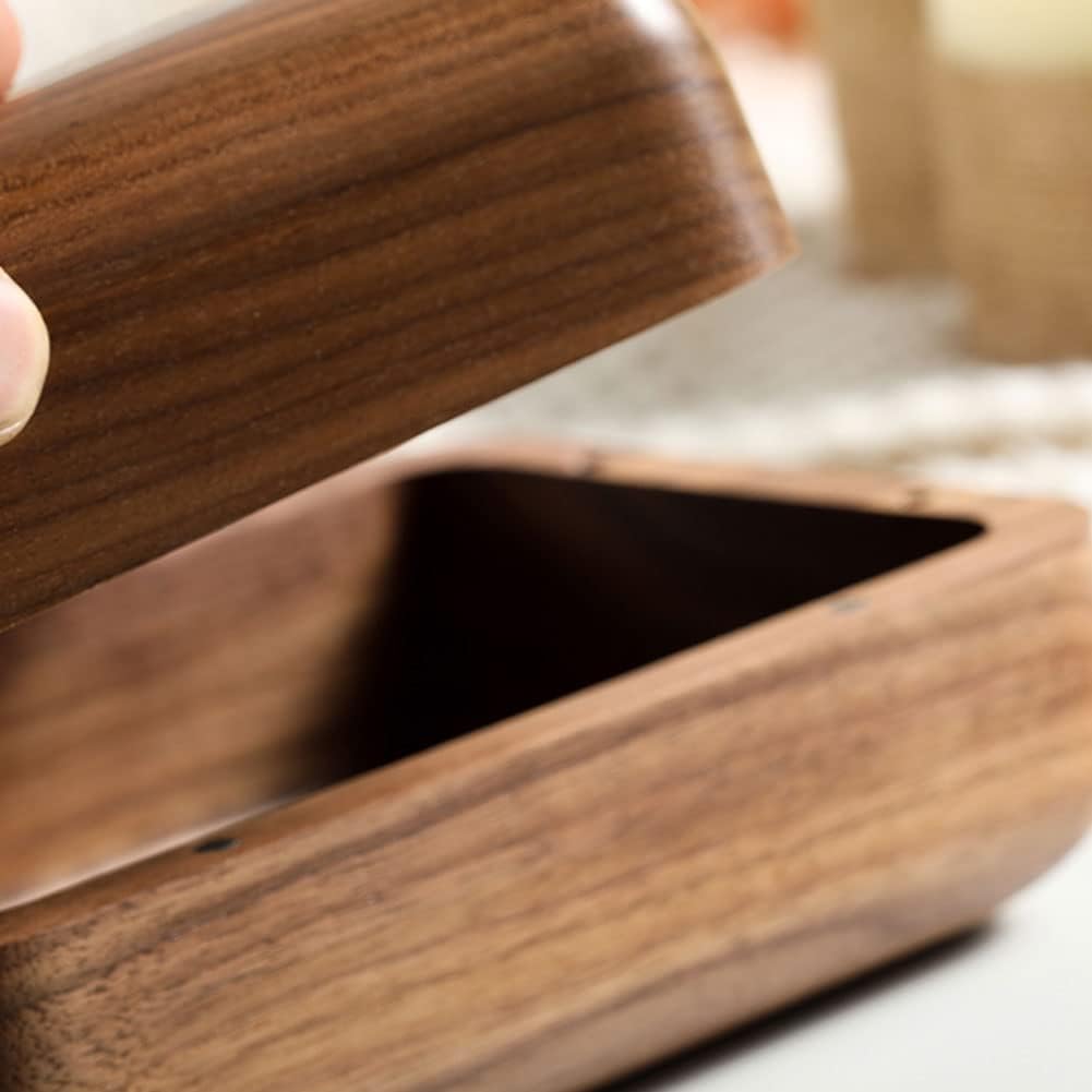 Wooden Rectangular Tissue Box – Elegant Natural Walnut Napkin Holder for Home & Office Decor