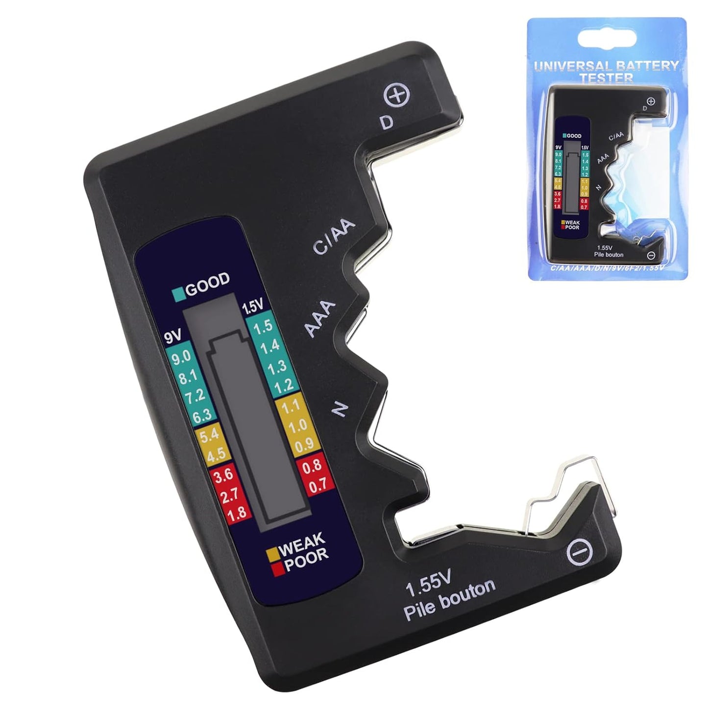 Digital Universal Battery Tester – Battery Checker for C AA AAA D N 9V 6F22 1.5V Button Cell