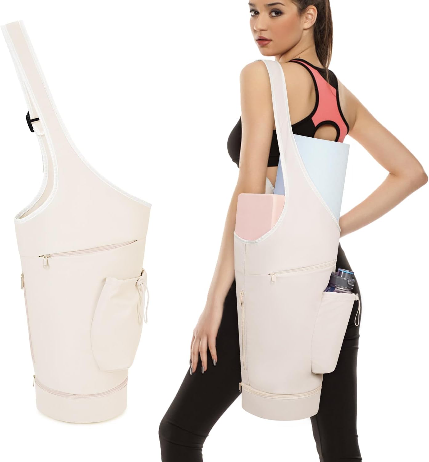 Yoga Mat Bag โ Long Design with Waterproof Pocket and Bottle Holder