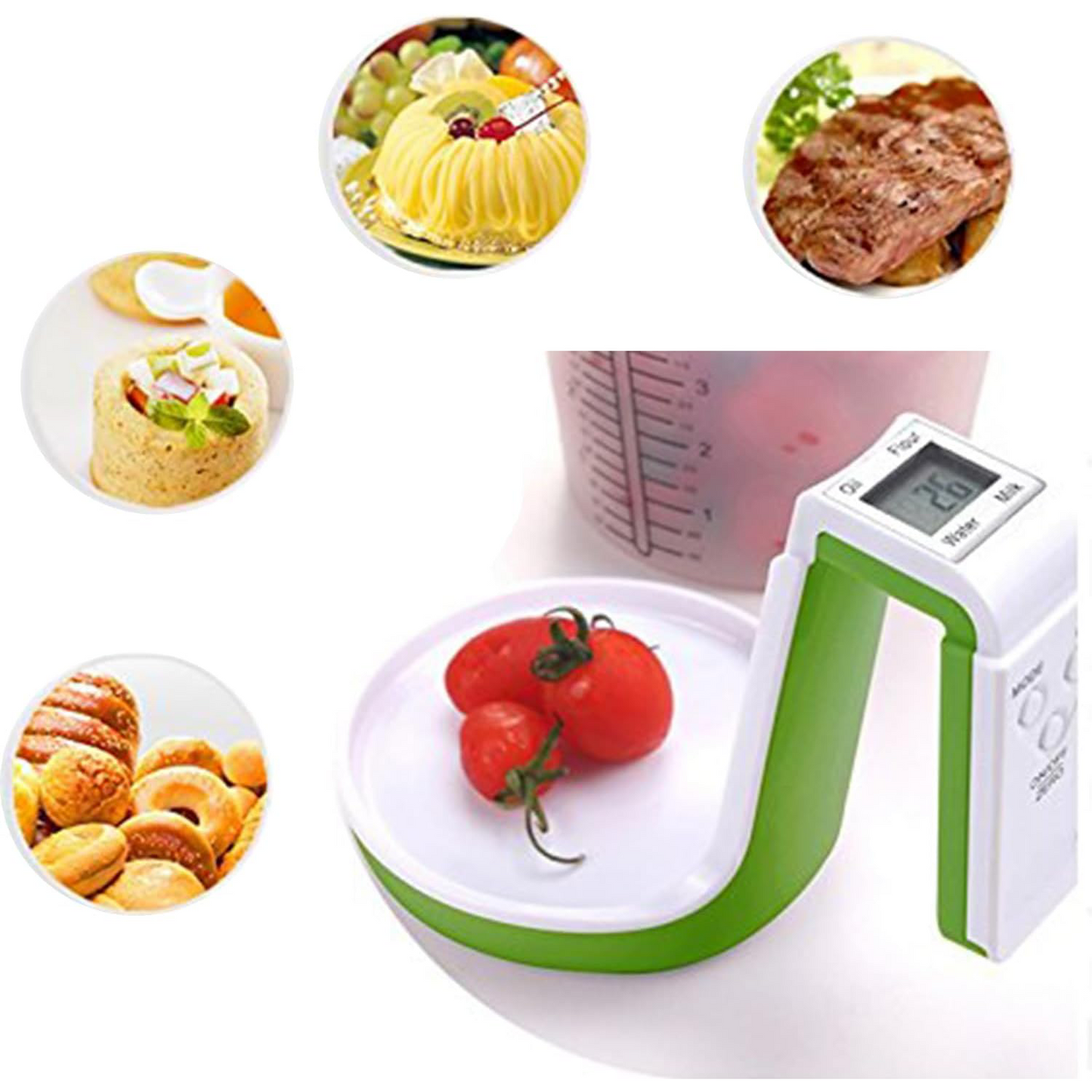Digital Kitchen Food Scale & Measuring Cup β Adjustable, Detachable, 1L Capacity