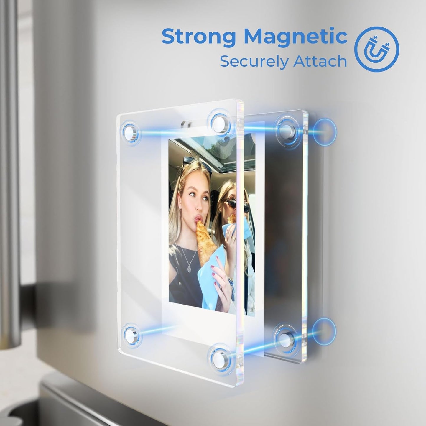 Acrylic Magnetic Fridge Frame β Double-Sided Clear Display for Instax Mini Photos