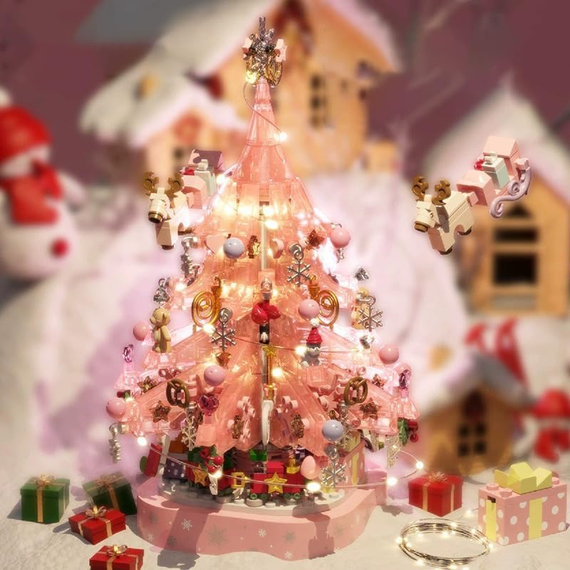 Christmas Tree Music Box Building Set β 675 PCS DIY Crystal Tree Construction Kit with Lights and Music