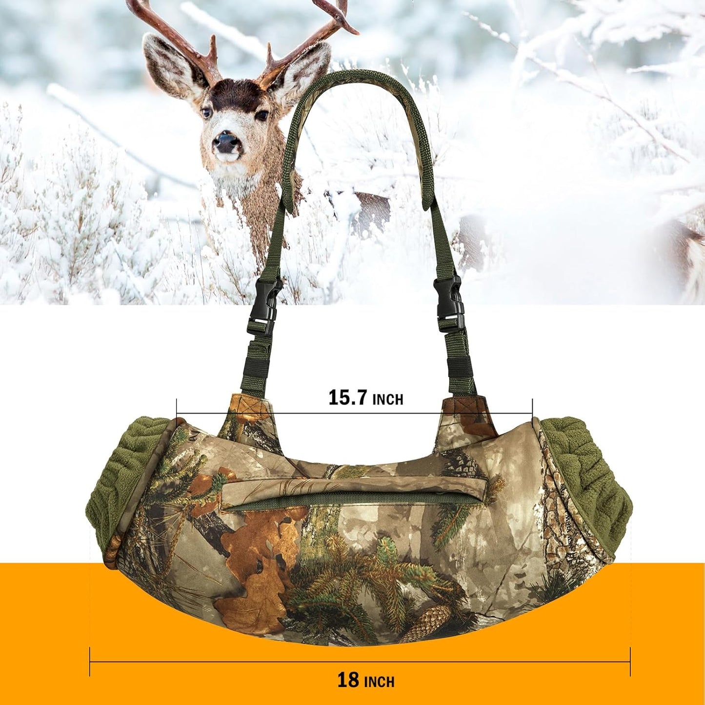 3 Levels Heated Camo Hand Muff Hunting with Pouch, 5000mAh Power Bank Included