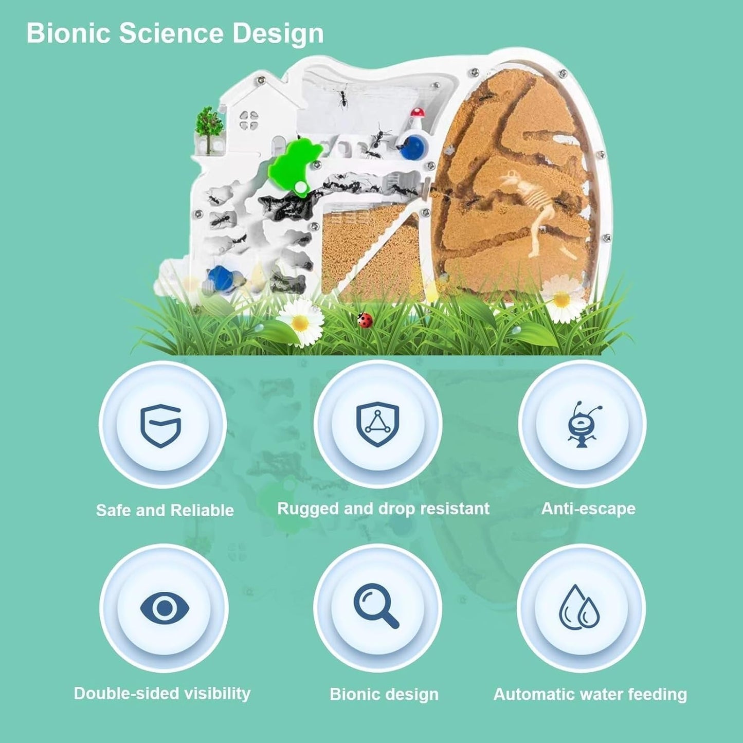 Ant Farm Castle Habitat – Educational Ant Colony Ecosystem Model