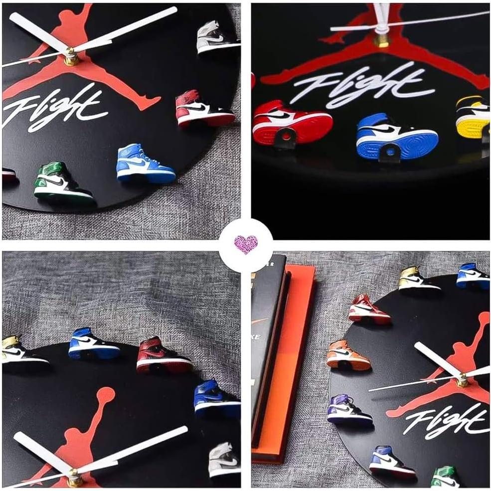 3D Sneaker Wall Clock β Decorative Basketball Shoe Clock Gift for Boys & Girls (White)