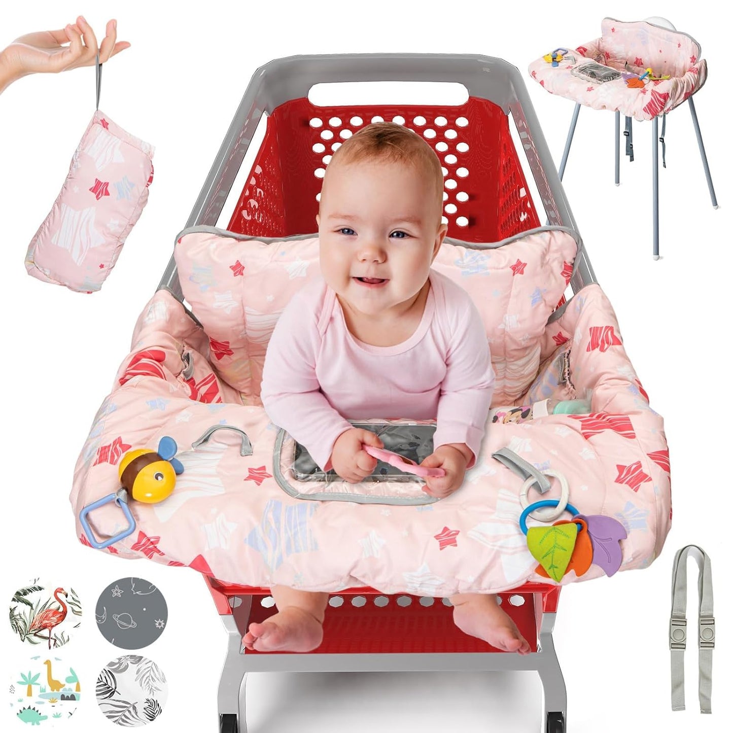 Baby Shopping Cart Cover & High Chair Cover – 100% Cotton, Multi-Functional Seat Protector | Comfortable, Hygienic, and Convenient