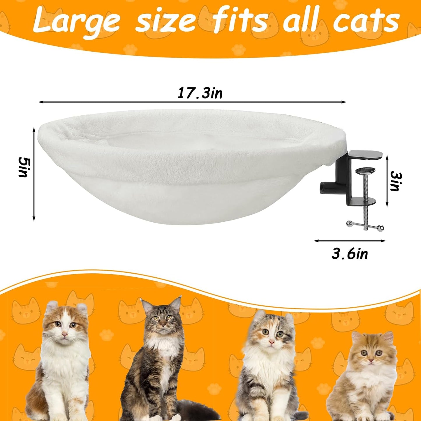 Ergonomic Cat Hammock – Space-Saving Adjustable Bed for Cats & Small Pets