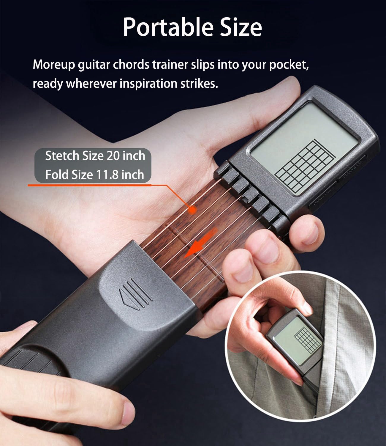 Digital Guitar Trainer with Screen ā Portable Chord Practice Tool for Beginners