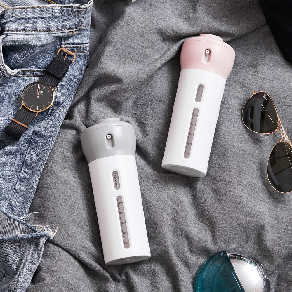 4-in-1 Travel Dispenser Bottle – Refillable Shampoo, Conditioner & Lotion Travel Toiletry Container