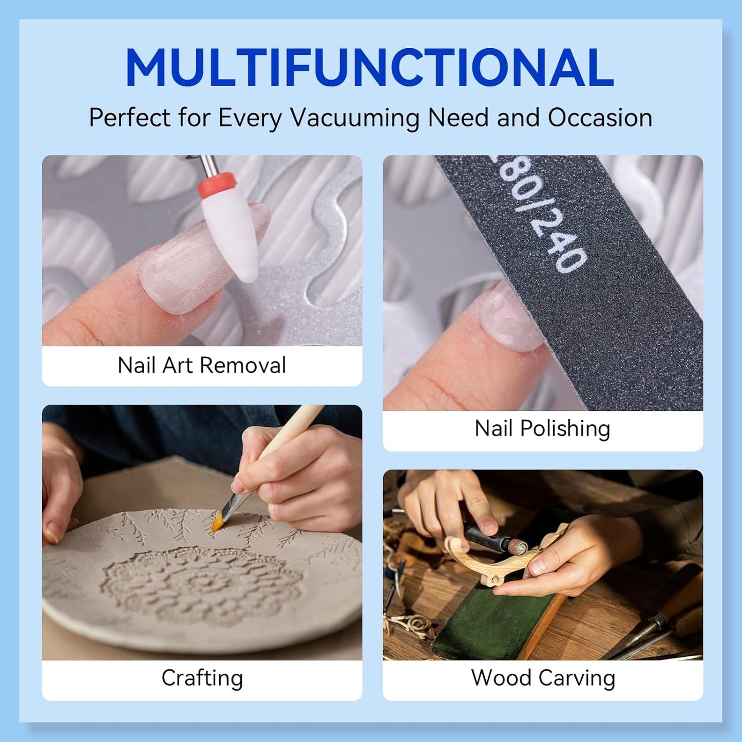 Nail Dust Collector – Professional High Suction Nail Vacuum with LED Display