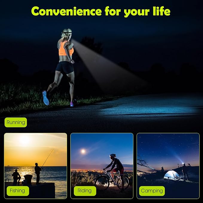 Rechargeable Headlamp – 2 Pack, 350 Lumens, 5 Light Modes, 1200mAh Battery, 230° Wide Beam