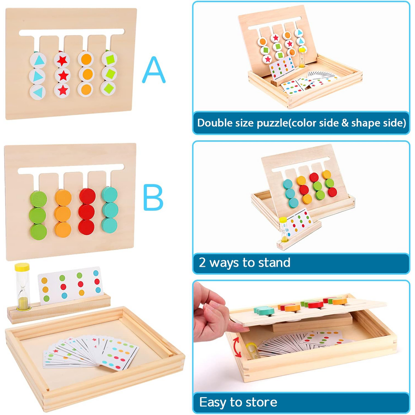 Montessori Color Matching Puzzle Game – Sliding Logic Toy for Kids Aged 3–8