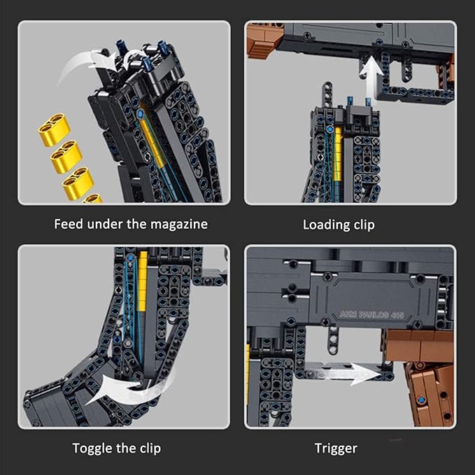 MOC Military Weapon AK47 Assault Rifle Building Block Set – 1366 Pieces