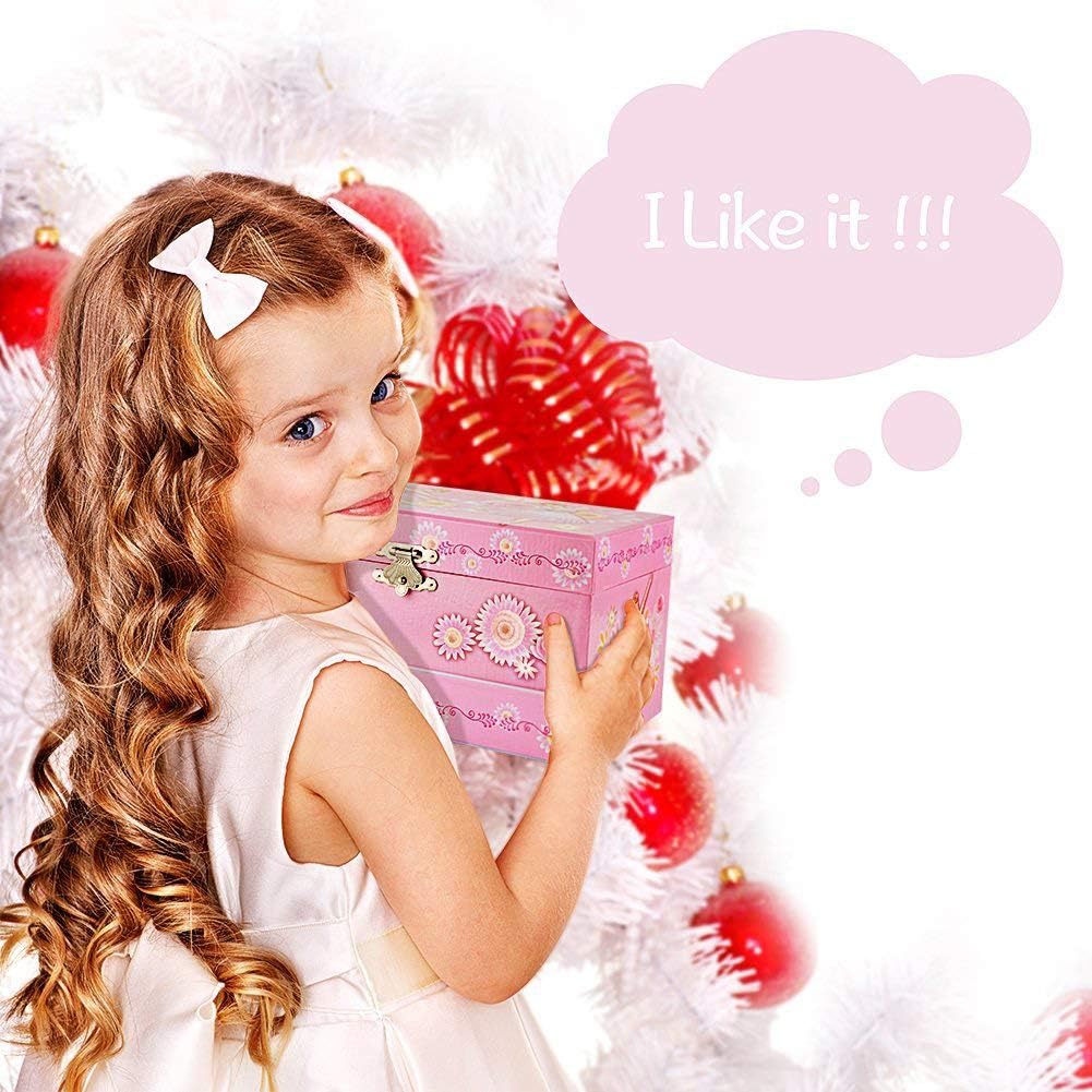 Children's Music Jewelry Box | Ballerina Theme | Drawer & Jewelry Set