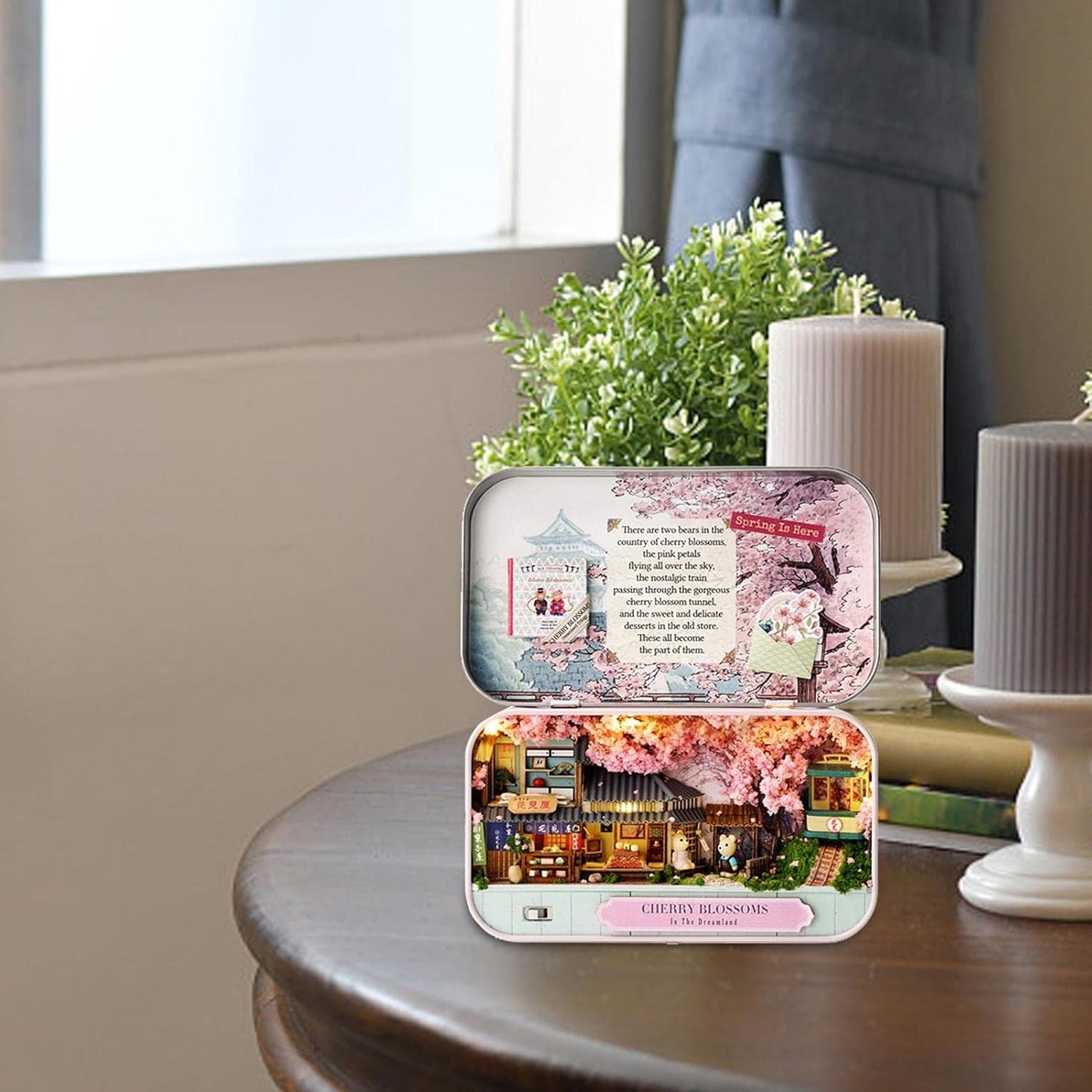 Box Theatre Dollhouse Kit β DIY Miniature Tin Box House with LED Lights