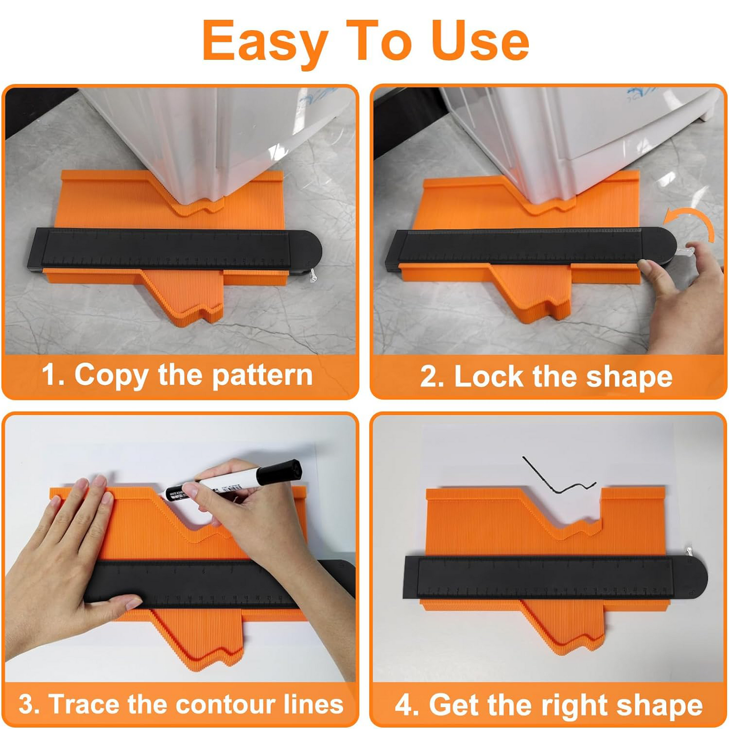 10-Inch Plastic Contour Gauge ā Precise Profile Duplication Tool