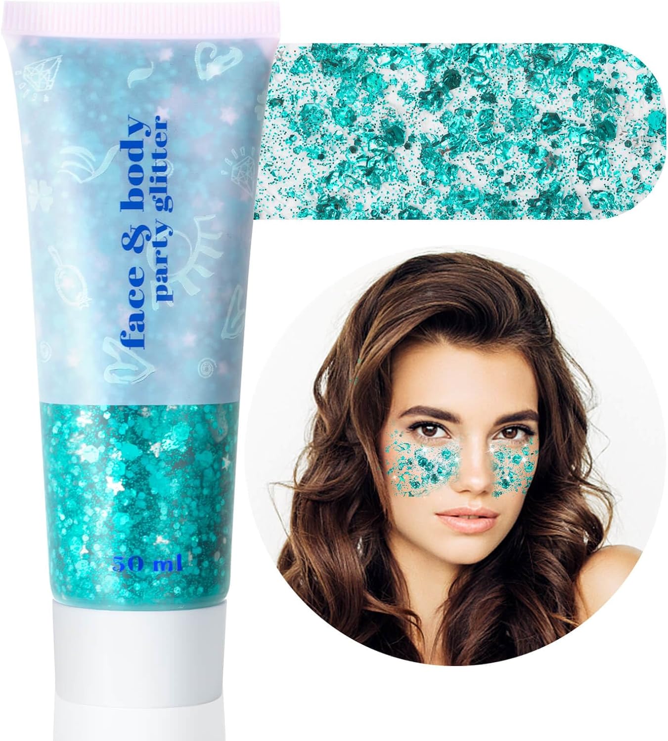 White Body Glitter Gel – Sparkling Festival & Party Accessory