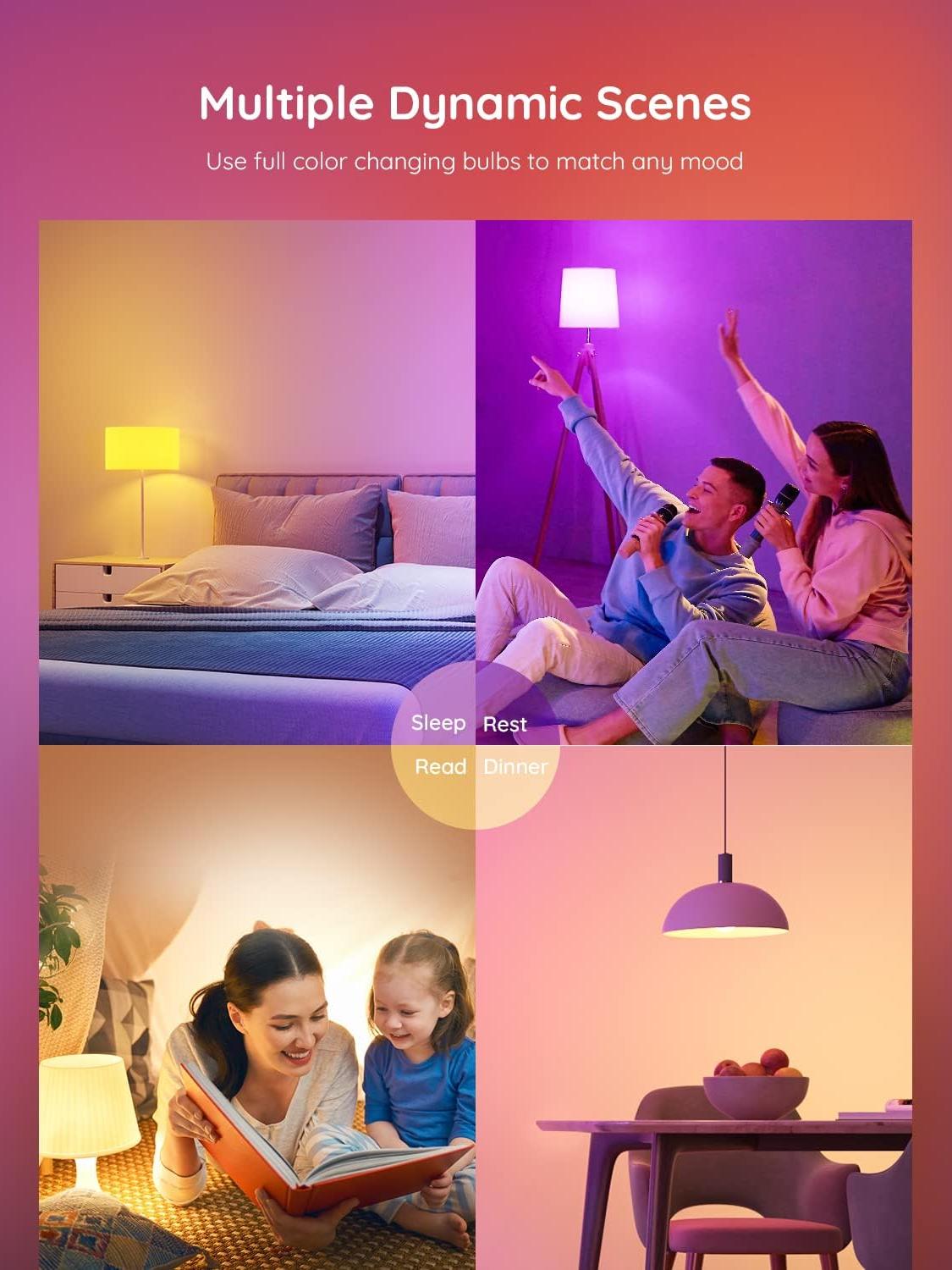 Smart Color-Changing Light Bulbs – Voice-Controlled RGB Lighting for Every Mood