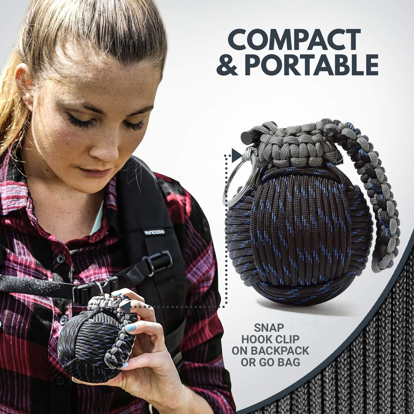 48-in-1 Paracord Survival Grenade Kit | Portable Outdoor Emergency Gear Set with Compass