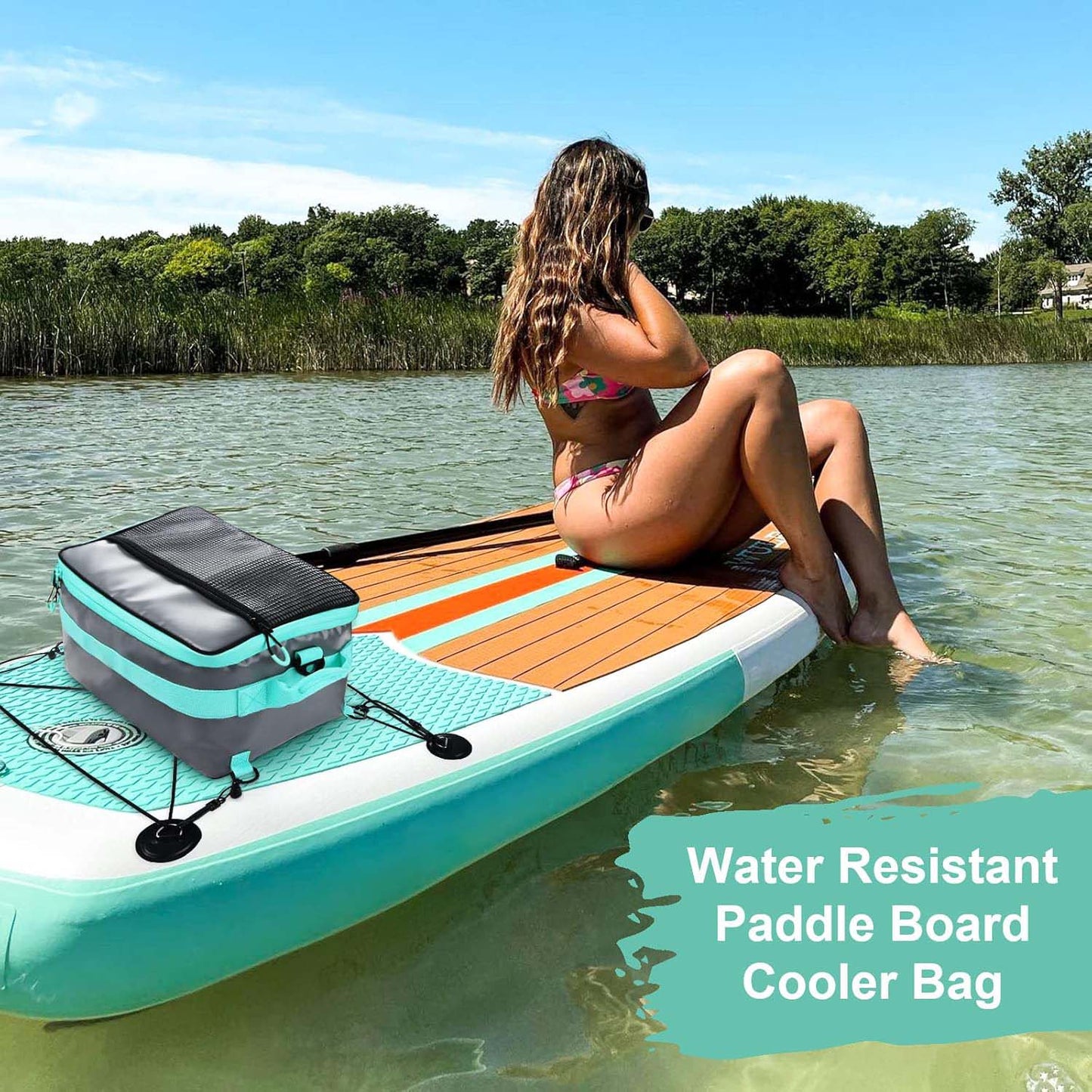 Waterproof Paddleboard Cooler β Durable PVC SUP Cooler Deck Bag with Mesh Top Pocket
