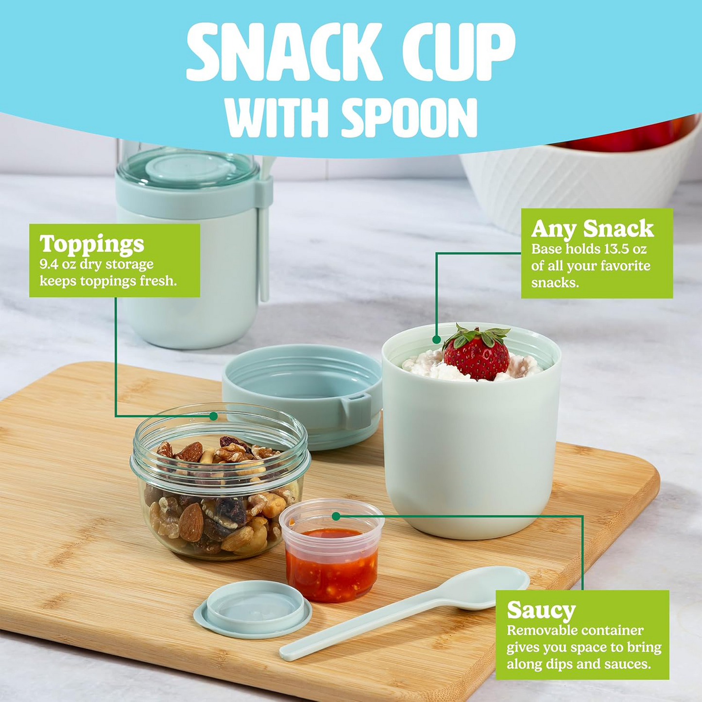 Snack Cup 2-Pack β Portable BPA-Free Snack Containers