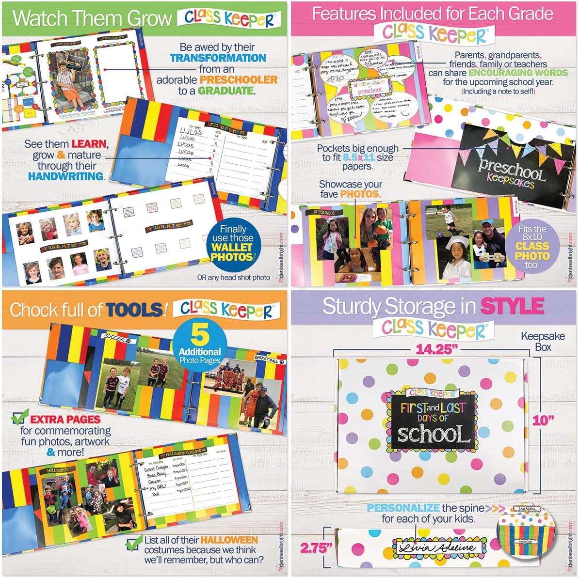 School Keepsake Kit β Soft Polka Dot Memory Book & Gift Box Set | From Preschool to College