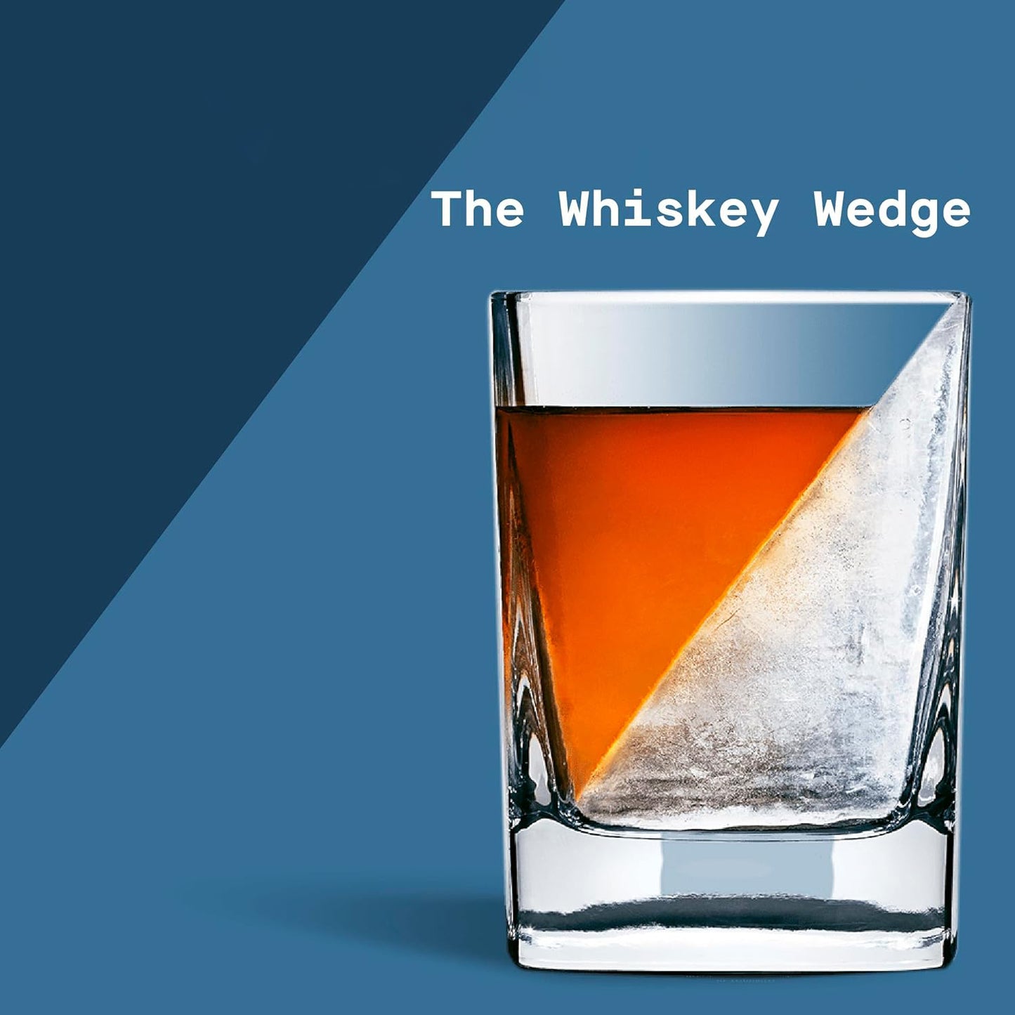 Whiskey Wedge Glass – Premium Old-Fashioned Glass with Silicone Ice Mold