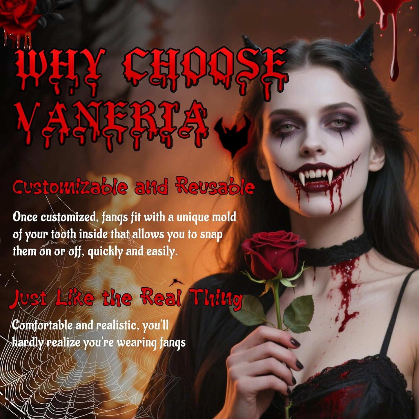 Vampire Fangs with Coffin Box – Halloween Costume Accessory