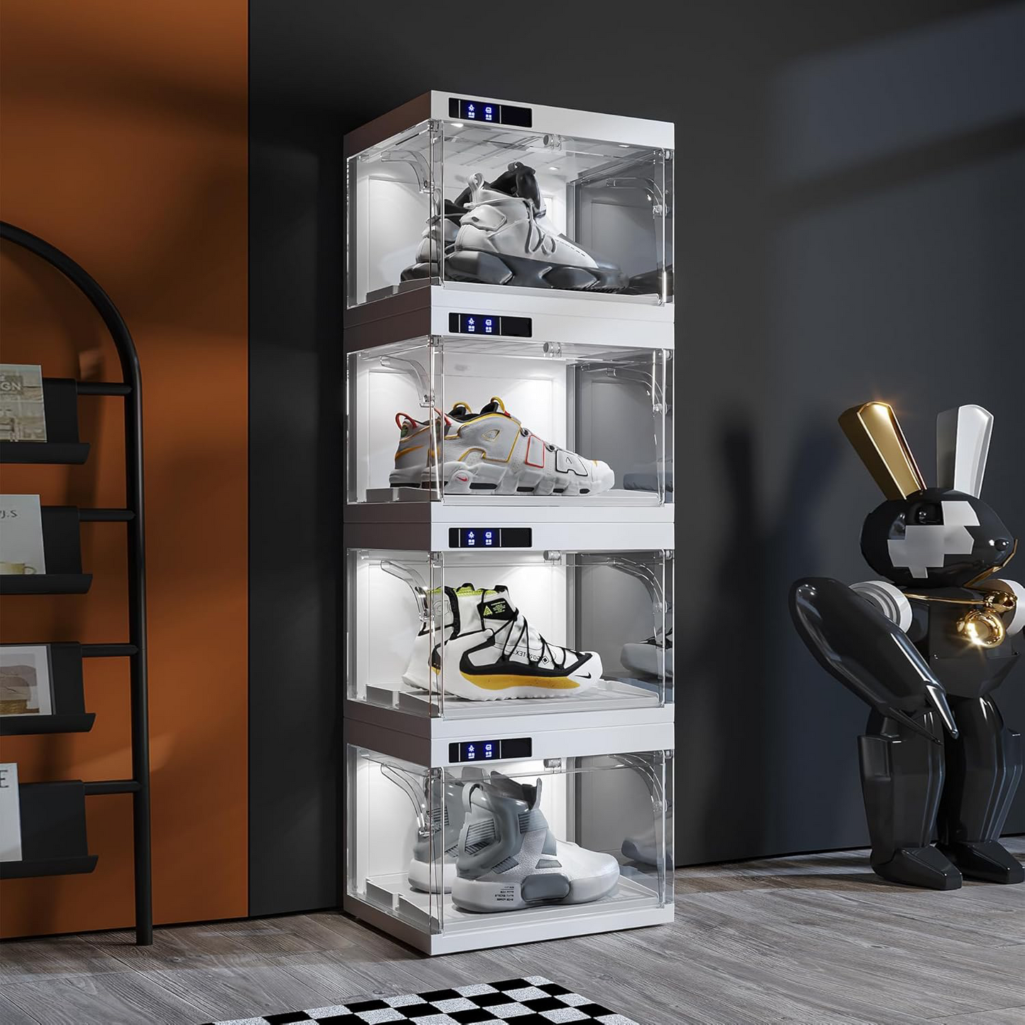 Smart LED Shoe Display Box ā Stackable, Automatic & Stylish Storage Solution