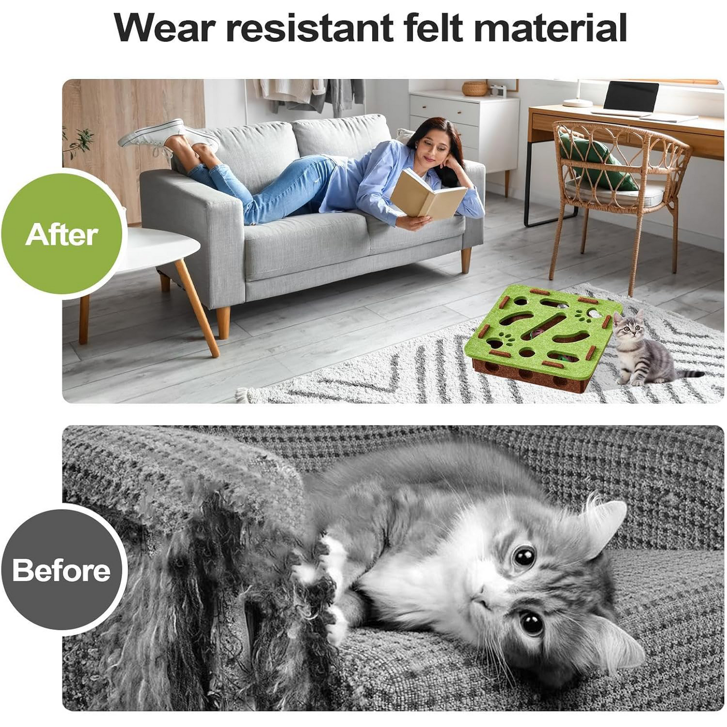 Cat Puzzle Toy โ Interactive Scratching & Bell Maze Game