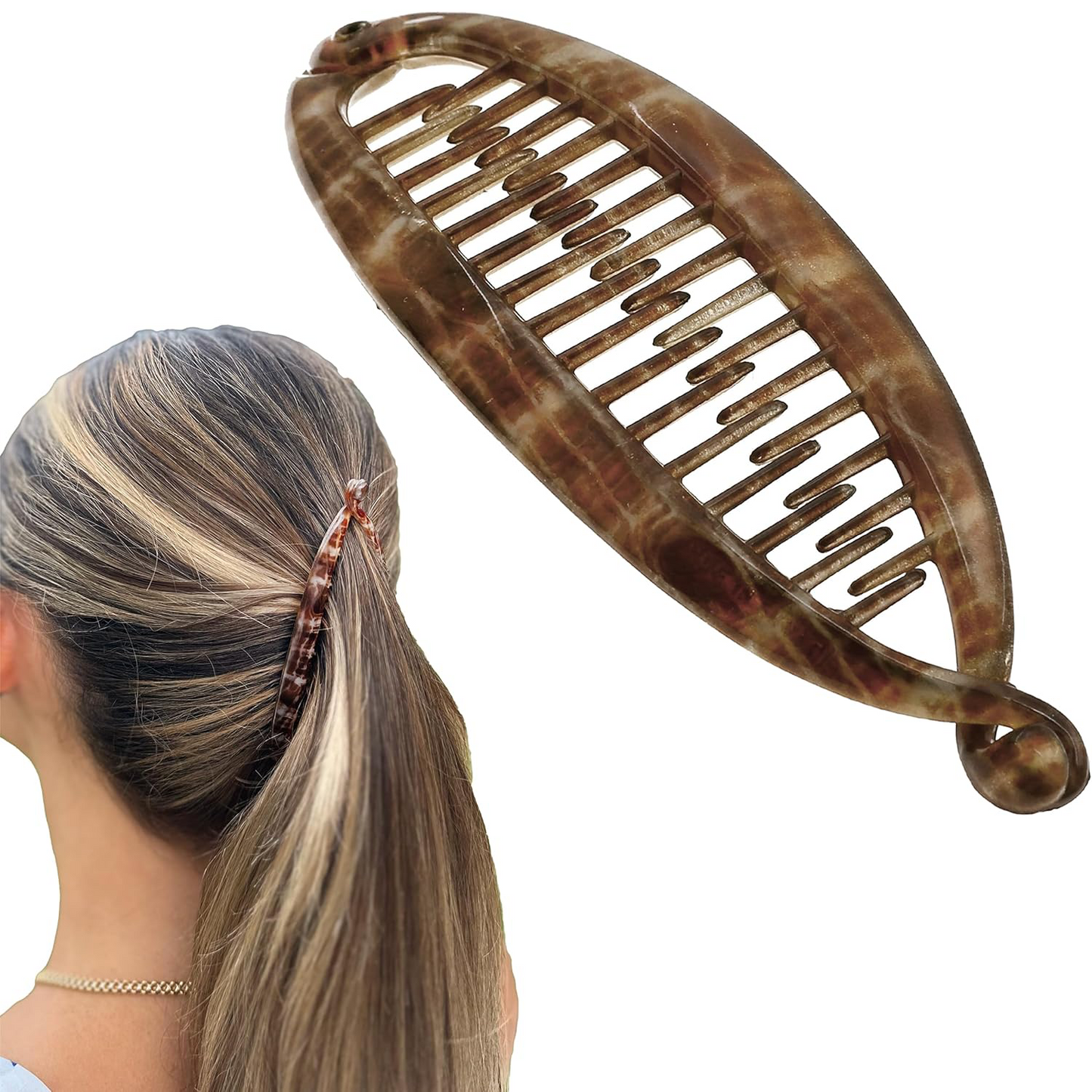 French Banana Hair Clip ā Classic Interlocking Hair Comb for Thick Hair