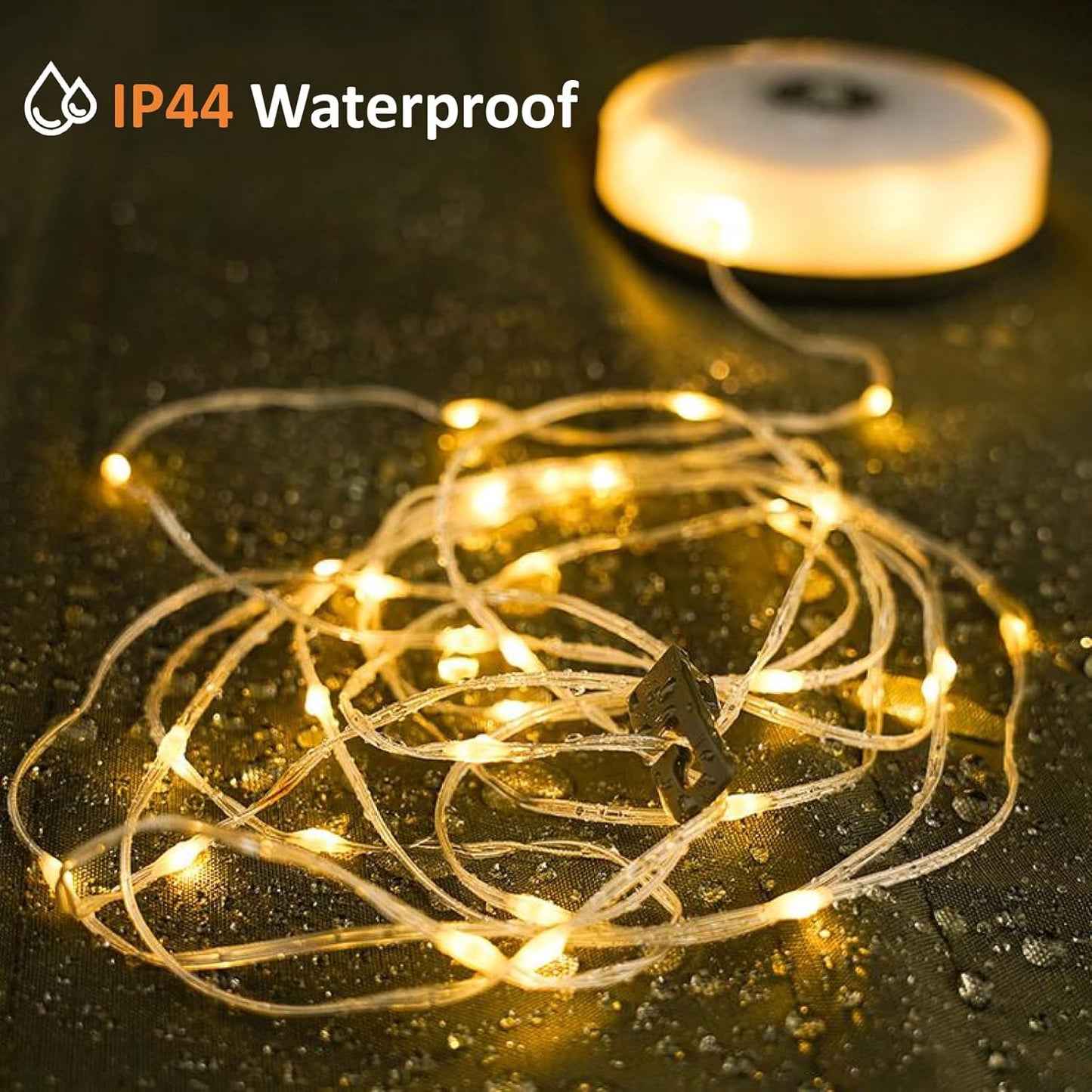 Camping String Lights | 4-in-1 Outdoor Light String | 8 Lighting Modes | Quick Storage | USB Rechargeable
