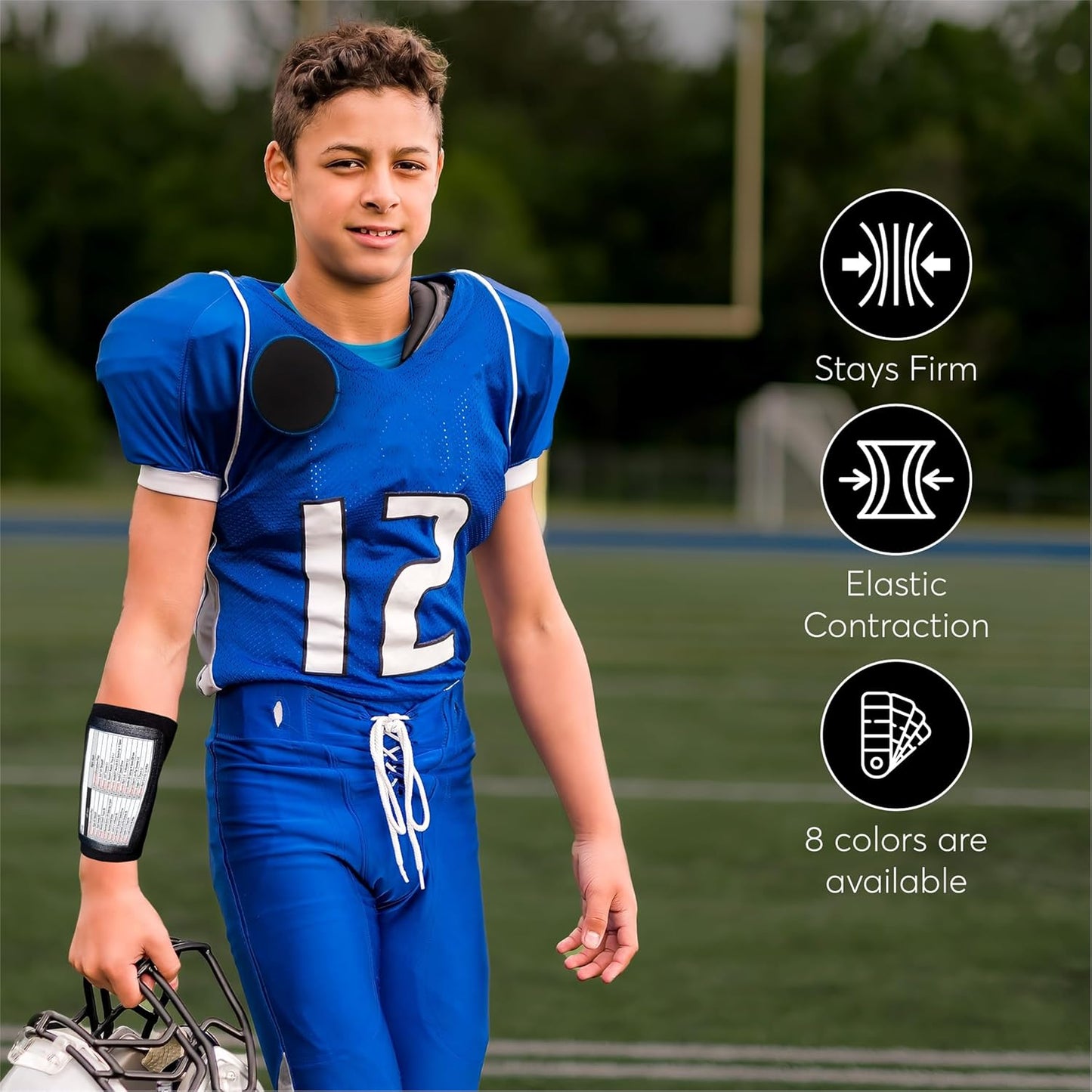 QB Playbook Wristband β 3-Compartment Football Wrist Coach for Youth & Adults
