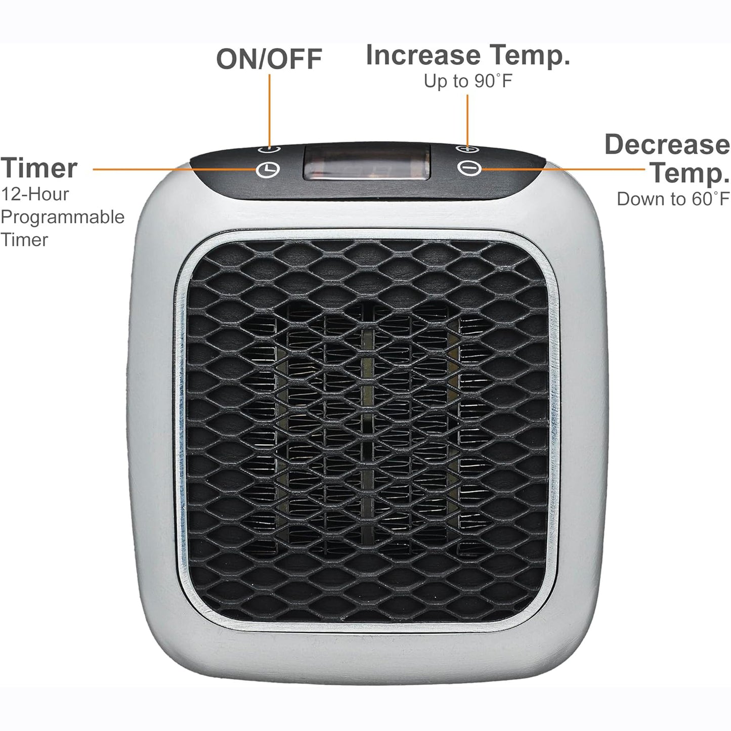 Wall Outlet Small Space Heater – 800W Ceramic Mini Heater with Thermostat