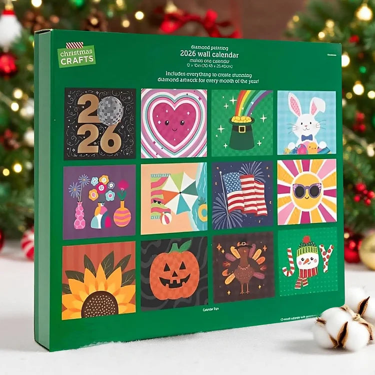 2026 DIY Diamond Art Calendar – 12-Month Flip Hanging Wall Calendar
