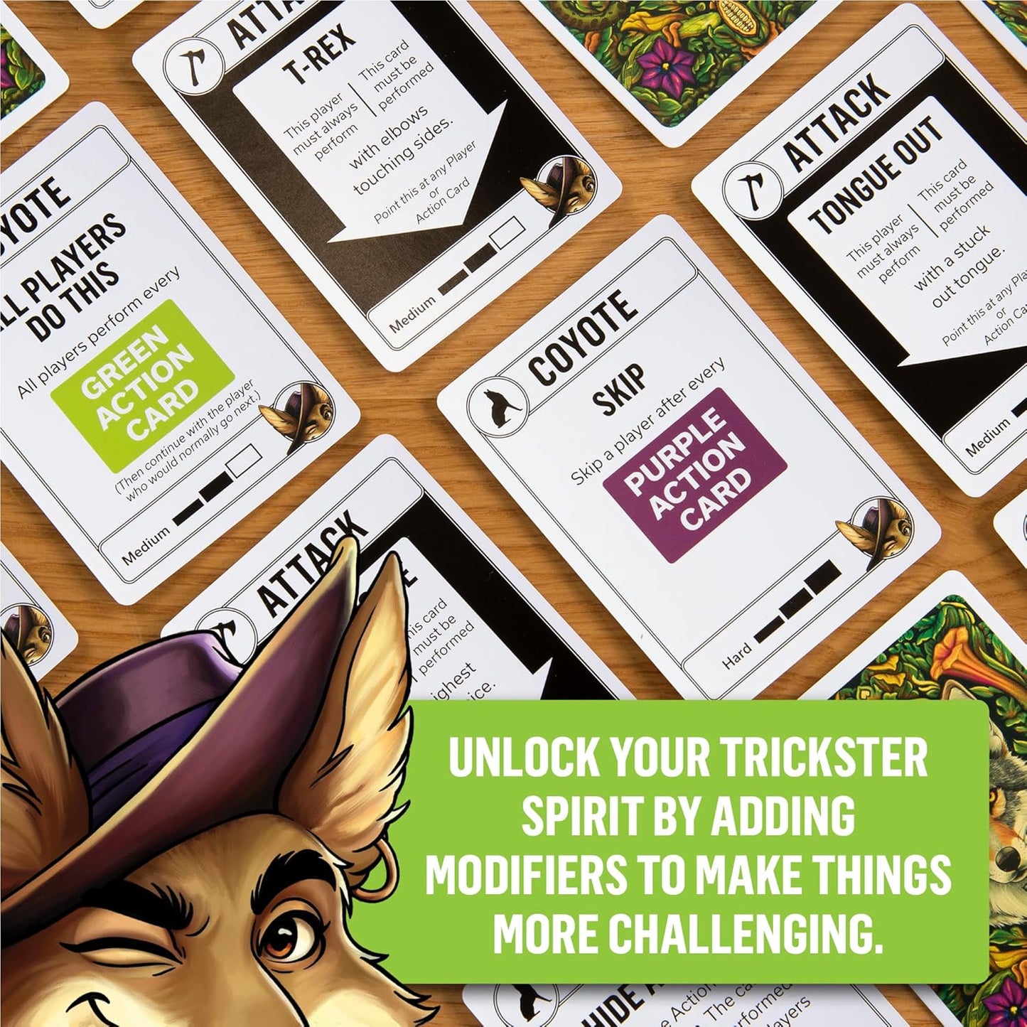 Crazy Coyotes Card Game – Memory & Action Challenge | Ages 10+ | 3-8 Players Party Game