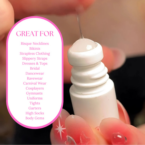 Skin-Safe Body Adhesive โ Hypoallergenic, Sweat-Proof, Washable, Peach Scented