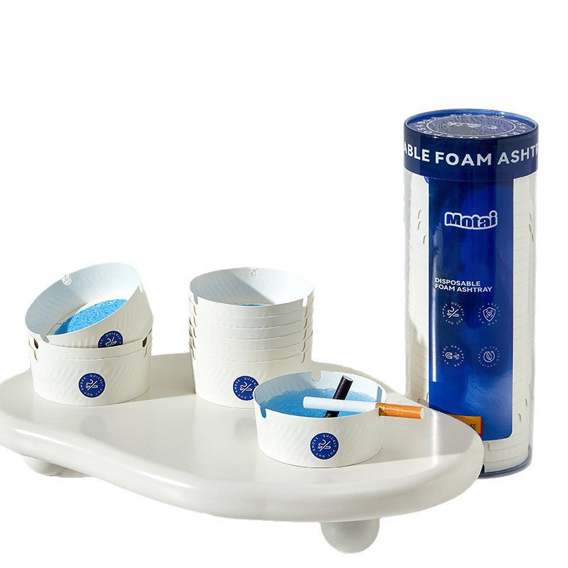 Portable Disposable Ashtray (with Granules) - 25-Pack, Ideal for Travel & Car Use