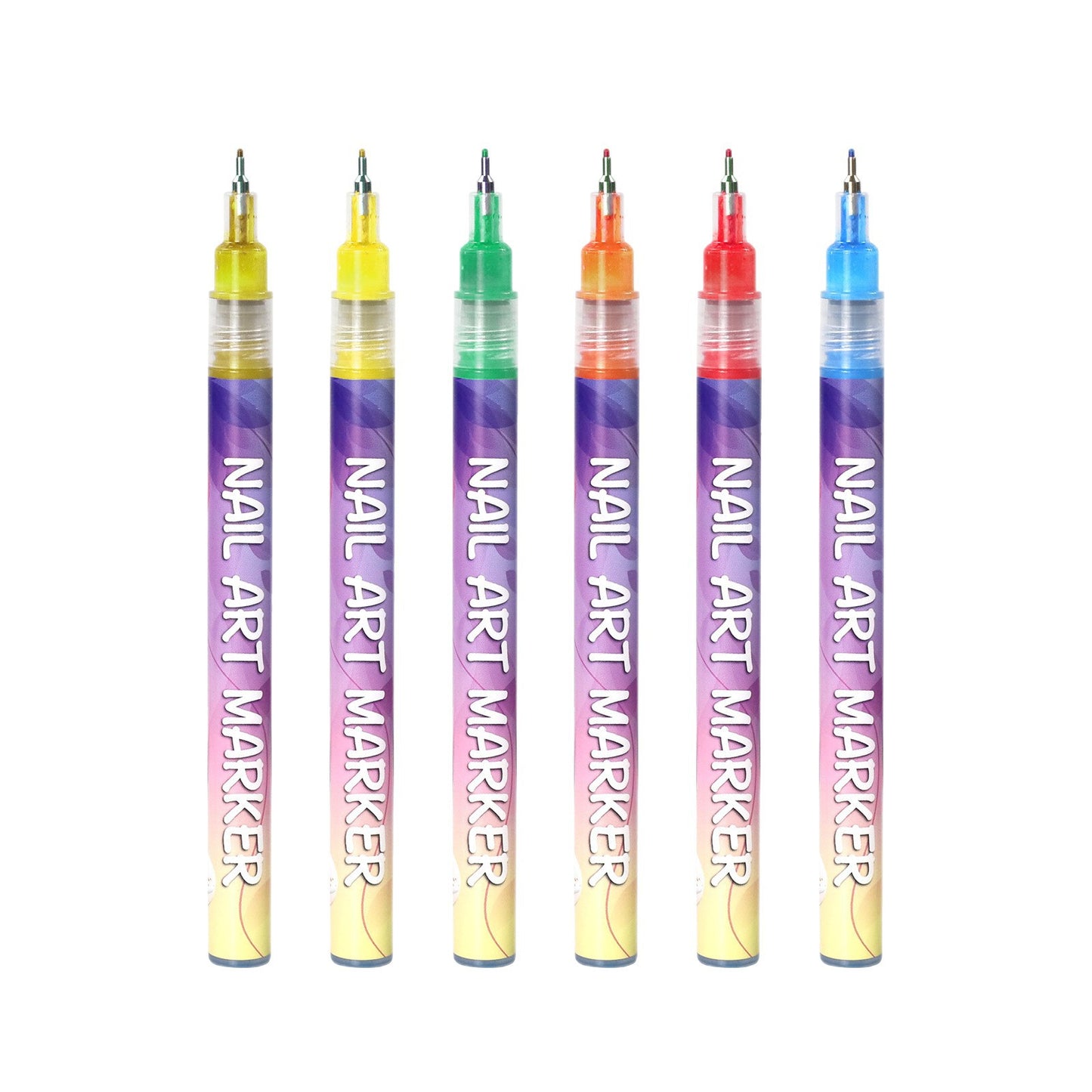 Nail Art Marker Pens – 12 Color DIY Nail Art Pen Set | 3D Gel Nail Pens for Drawing, Dotting & Nail Design