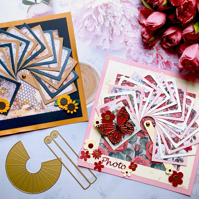 Round Waterfall Craft Dies ā Steel Cutting Mold Set for Paper and Card Projects