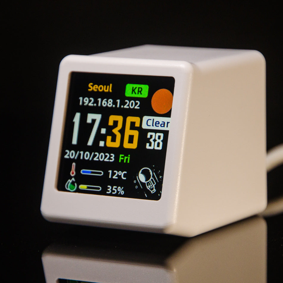 Smart Portable Clock WiFi Weather Station – Real-Time Temperature, Humidity & Weather Display