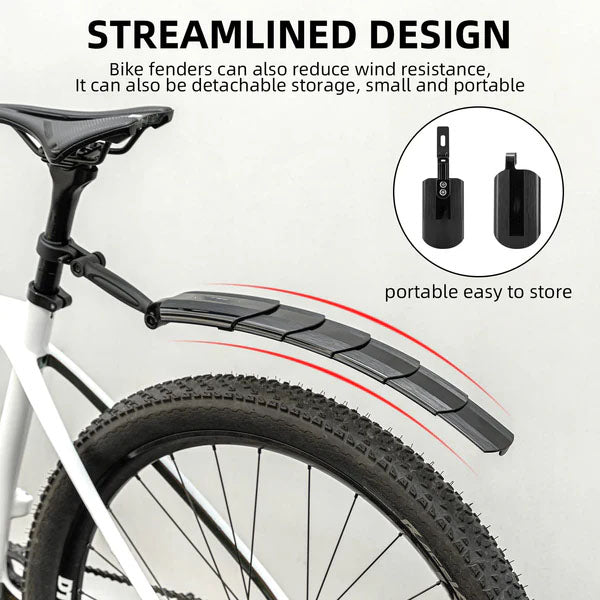 Adjustable & Retractable Bicycle Mudguard Set – Front and Rear Bike Fender Kit for Mountain, City & Kids Bikes