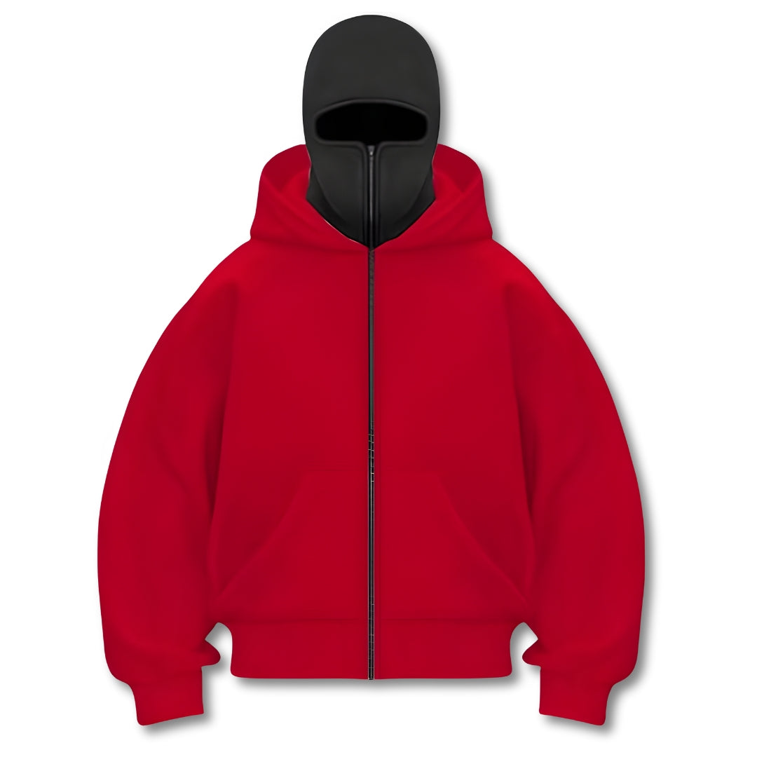 Full-Zip Mask Hoodie β Unisex Streetwear for Style and Comfort