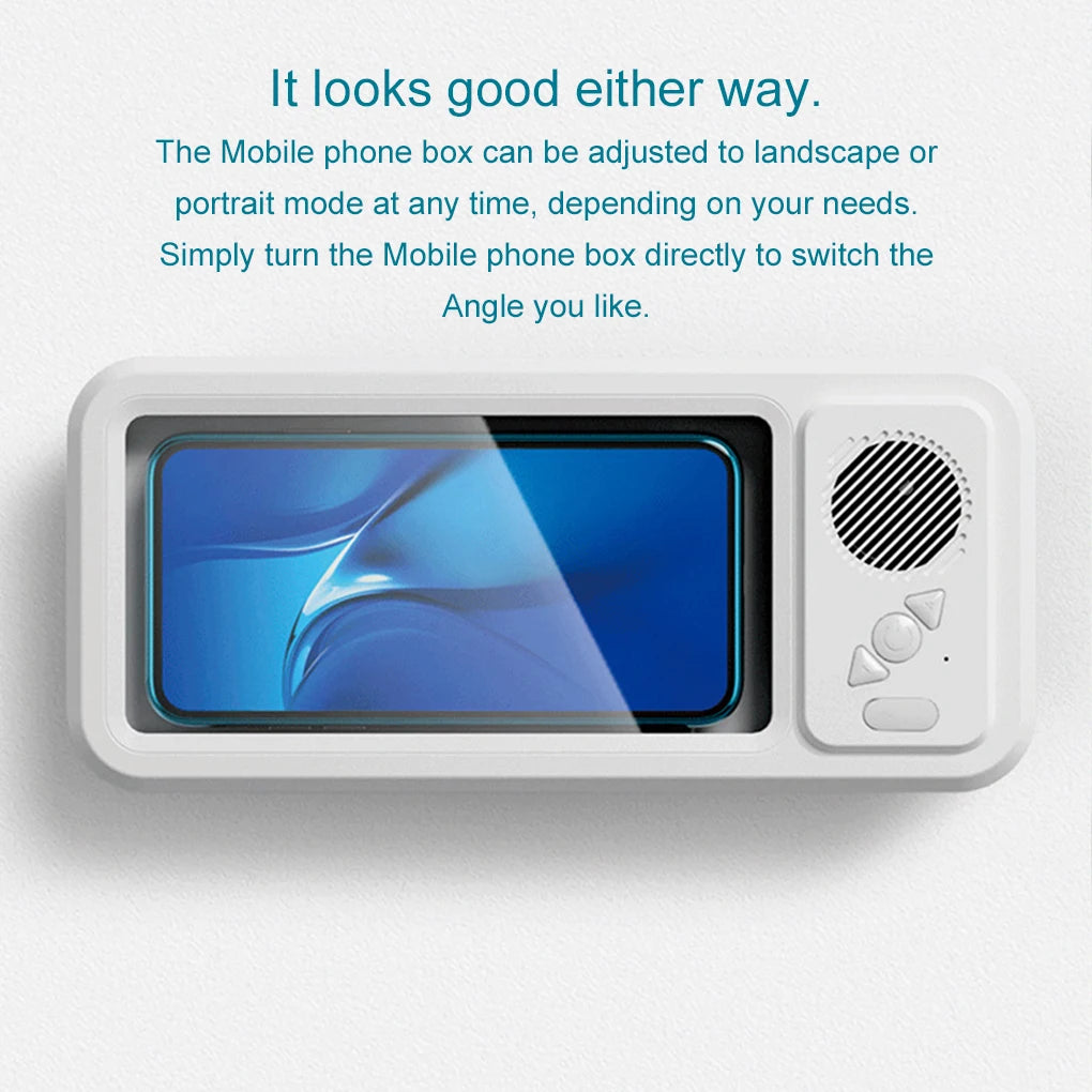 Shower Phone Holder with Bluetooth Speaker ā 360° Rotating Waterproof Mount
