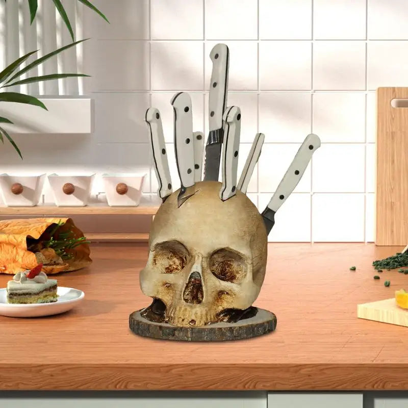 Gothic Skull Knife Holder ā Functional & Striking Design